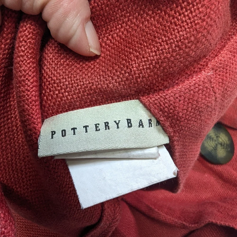 Pottery Barn 100% Linen Brick Red 18